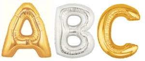 Foil Balloon Letters Silver & Gold 36 - 40 inch 